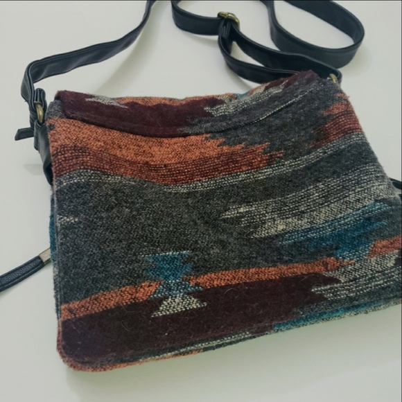 Casual Bag Fabric And Leather 13x13 Inch - Picture 2 of 8